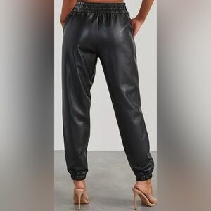 Oversized Black Faux Leather Pants